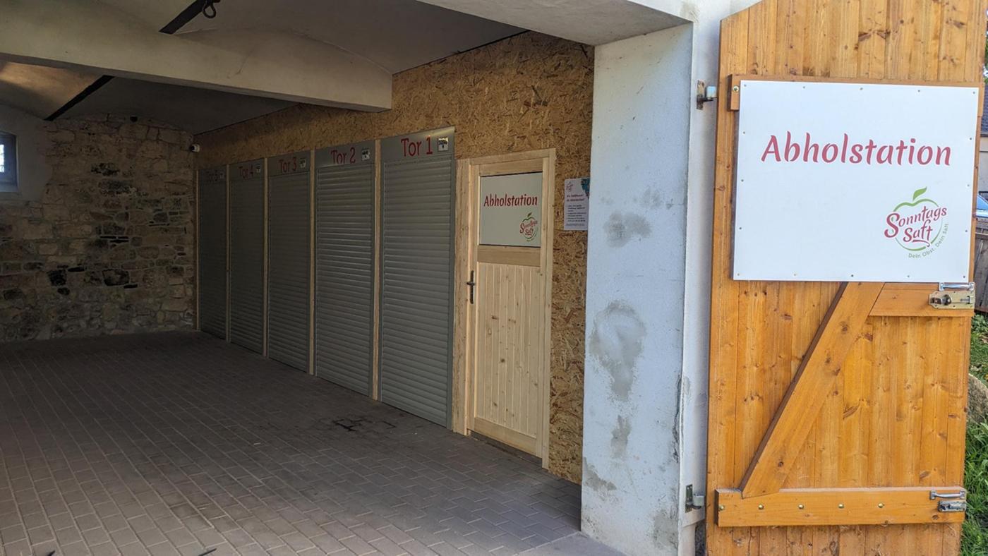 Abholstation zur zeitlich flexiblen Saftabholung